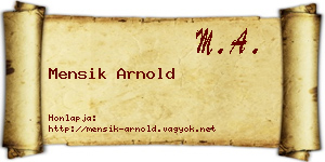 Mensik Arnold névjegykártya
